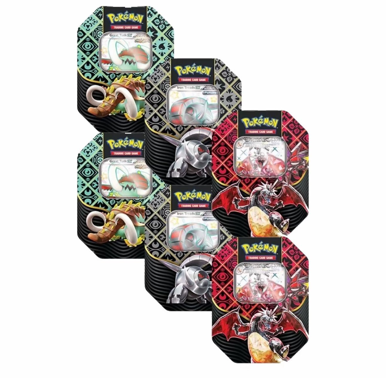 pokemon-tcg-scarlet-violet-45-paldean-fates-tin-great-tuskiron-treadscharizard-pokemon-4832620 Pokemon TCG: Scarlet & Violet 4.5 Paldean Fates Tin - Great Tusk/Iron Treads/Charizard - Games Collections - Image 1